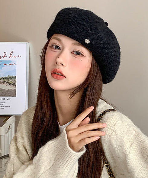 レディース ベレー帽 秋冬 飾り ベレーキャップ 防寒帽子 小顔 丸み 折りたたみ おしゃれ カジュアル シンプル 大人 トレンド感 可愛い小物 99BJMY-009