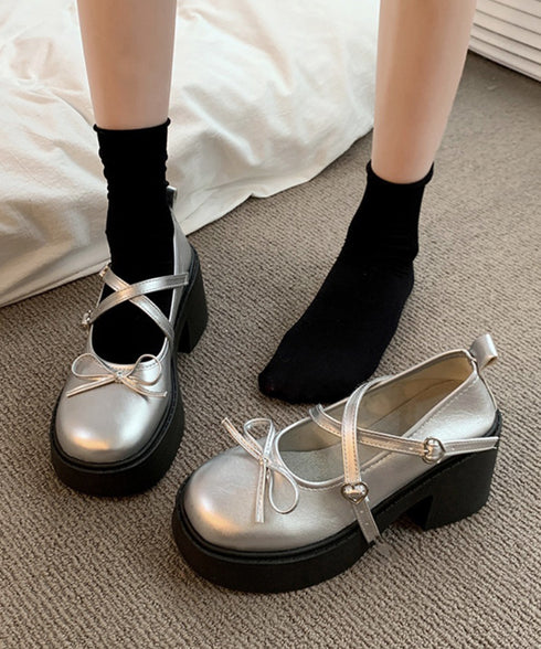 厚底ローファー リボン レディース ドレスシューズ 太ヒール ボリュームソール 可愛い 美脚 脚長 疲れにくい 歩きやすい クラシック オルチャン 通勤通学 99BLMY-001