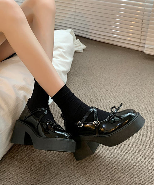 厚底ローファー リボン レディース ドレスシューズ 太ヒール ボリュームソール 可愛い 美脚 脚長 疲れにくい 歩きやすい クラシック オルチャン 通勤通学 99BLMY-001