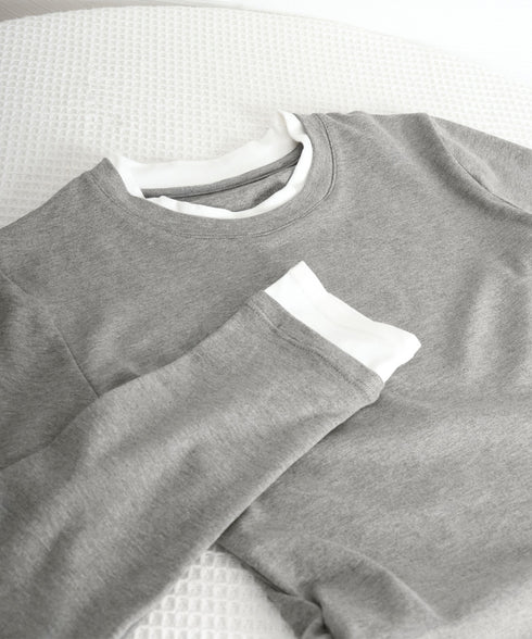 長袖Tシャツ ドッキング 無地カットソー レディーストップス プルーオーバー ギャザー 韓国風 きれいめ おしゃれ セクシー 細見え 大人可愛い フェミニン服 99BMFS-001