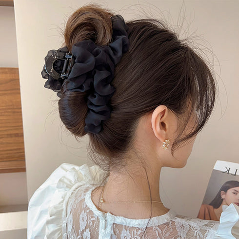 ヘアクリップ フリル バンスクリップ レディース ヘアアレンジ まとめ髪 ヘアアクセ 髪飾り きれいめ オルチャン おしゃれ 大人 可愛い デート 雑貨グッズ 99BRSP-001