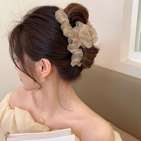 ヘアクリップ フリル バンスクリップ レディース ヘアアレンジ まとめ髪 ヘアアクセ 髪飾り きれいめ オルチャン おしゃれ 大人 可愛い デート 雑貨グッズ 99BRSP-001