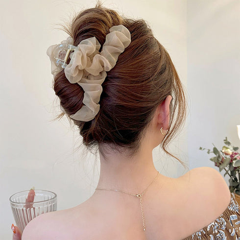 ヘアクリップ フリル バンスクリップ レディース ヘアアレンジ まとめ髪 ヘアアクセ 髪飾り きれいめ オルチャン おしゃれ 大人 可愛い デート 雑貨グッズ 99BRSP-001