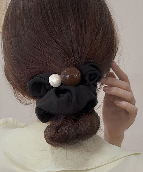 シュシュ ヘアゴム パール 髪飾り レディース ボリューム オルチャン おしゃれ カジュアル 大人 可愛い 雑貨 簡単 プレゼント デート 発表会 99BYSP-003