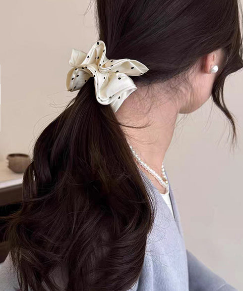 ドット柄シュシュ ヘアゴム 髪飾りグッズ レディース ヘアアクセサリー まとめ髪 髪留め 簡単 ヘアアレンジ 大人可愛い カジュアル オルチャン 99BYSP-005