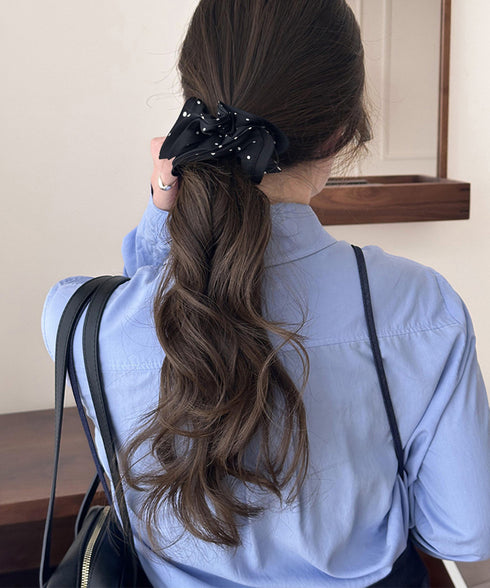 ドット柄シュシュ ヘアゴム 髪飾りグッズ レディース ヘアアクセサリー まとめ髪 髪留め 簡単 ヘアアレンジ 大人可愛い カジュアル オルチャン 99BYSP-005