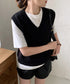 ニットベスト Vネック 重ね着 春秋冬 レディース ニットジレ ノースリーブ ニットトップス ベストセーター きれいめ オフィスカジュアル 大人 プルオーバー 99CXFZ-001