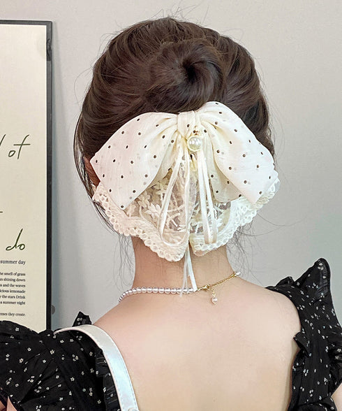 バンスクリップ 大きめ ドット レース レディース ヘアクリップ 髪飾り 髪留め きれいめ オルチャン おしゃれ 大人 可愛い デート 雑貨グッズ 99CXSP-001
