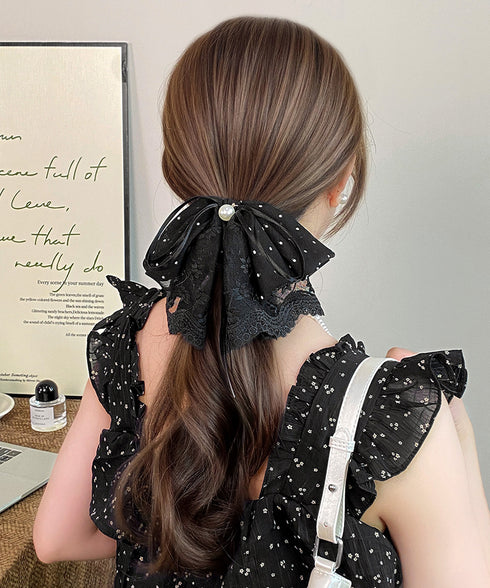 バンスクリップ 大きめ ドット レース レディース ヘアクリップ 髪飾り 髪留め きれいめ オルチャン おしゃれ 大人 可愛い デート 雑貨グッズ 99CXSP-001