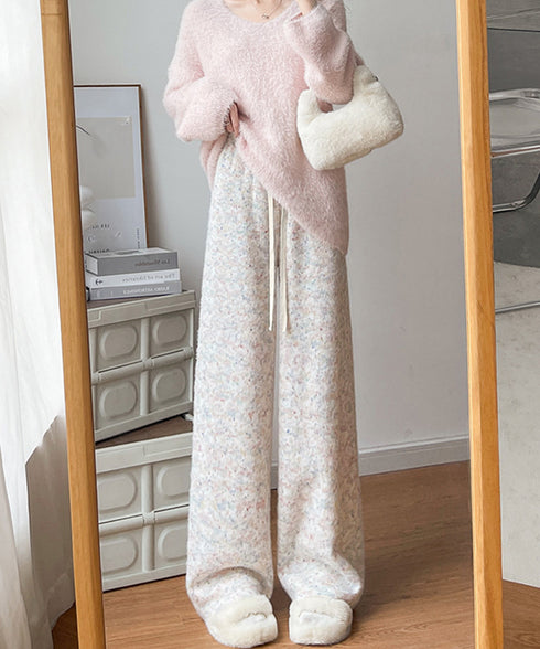 イージーパンツ ルームウエア 韓国風 レディース ボトムス 新作 リラックスパンツ ウエストゴム ゆったり 体型カバー オルチャン ストリート ダンス衣装 99CYDZ-001