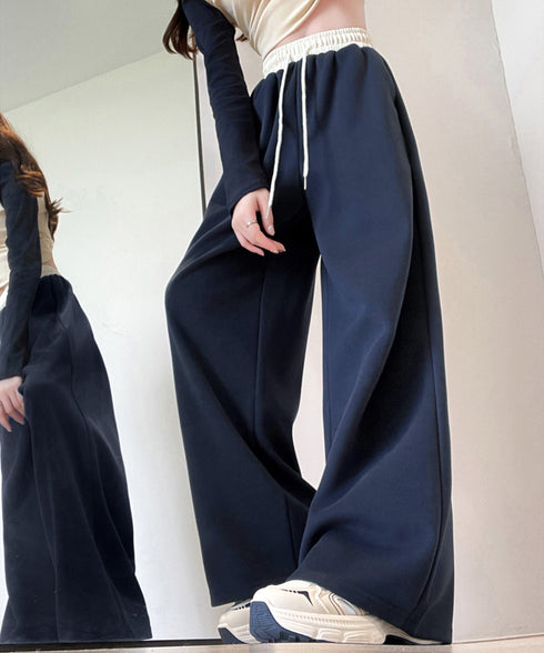 スウェットパンツ レディース セミワイド イージーパンツ ハイウエスト リラックスパンツ ゆったり 体型カバー おしゃれ カジュアル 大人 美脚 オルチャン 99CYDZ-003
