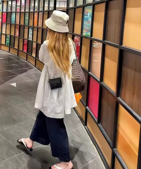 ワイドパンツ フリル レディース 春夏 アンクル丈パンツ ゆったり 薄手 ギャザー ウエストゴム リラックス 着やせ オシャレ カジュアル きれいめ 大人可愛い 99CYDZ-005