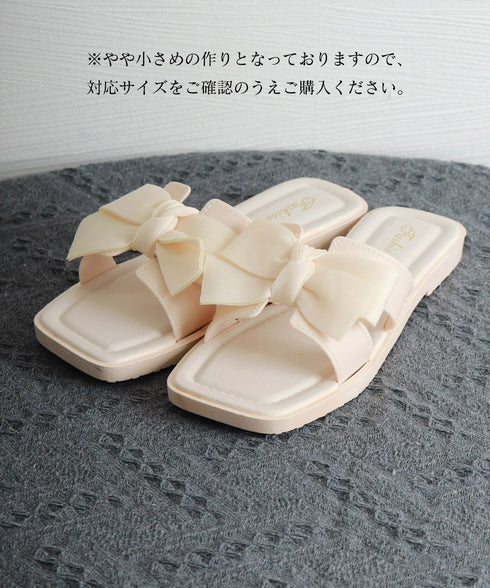 ミュールサンダル 可愛いリボン 軽量夏靴 レディース フラットサンダル ビーチサンダル コンフォート靴 美脚 おしゃれ カジュアル 大人女子 歩きやすい 海 旅行 99CYXC-001