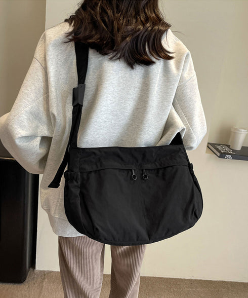 ショルダーバッグ 大容量 軽量 ナイロン レディース 肩掛け 斜め掛けバッグ ユニセックス 無地 多収納 サイドポケット カジュアル シンプル ストリート 通学 99DFXB-001