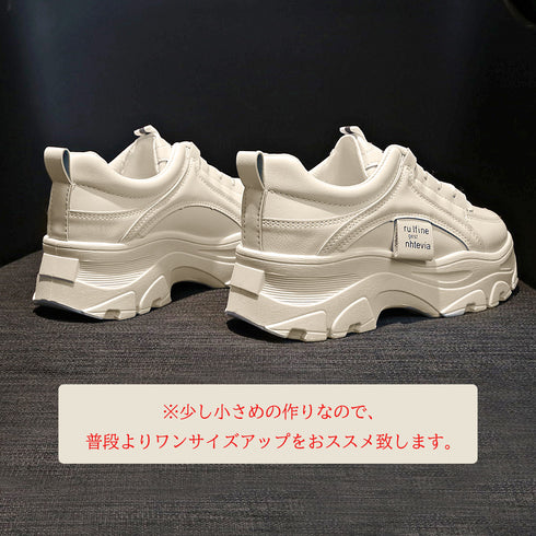 厚底スニーカー レディース スニーカー ダッドスニーカー レディースシューズ 韓国 春秋冬 ローカット レースアップ 美脚 オルチャン カジュアル靴 99DKXY-012