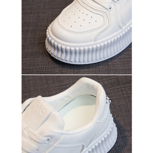 厚底スニーカー レディース ローカット靴 韓国風 シューズ 運動靴 カジュアル ベーシック 通勤通学 おしゃれ 歩きやすい オルチャン ホワイト くつ 99DKXY-019