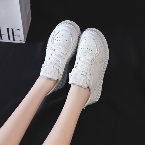 厚底スニーカー レディース ローカット靴 韓国風 シューズ 運動靴 カジュアル ベーシック 通勤通学 おしゃれ 歩きやすい オルチャン ホワイト くつ 99DKXY-019