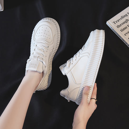 厚底スニーカー レディース ローカット靴 韓国風 シューズ 運動靴 カジュアル ベーシック 通勤通学 おしゃれ 歩きやすい オルチャン ホワイト くつ 99DKXY-019
