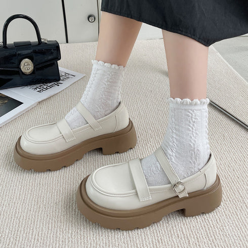 厚底ローファー レディース リボン パンプス 可愛い カジュアル レザー調 履きやすい オックスフォード 疲れない 快適 太ヒール クラシック 通勤通学 99DKXY-022