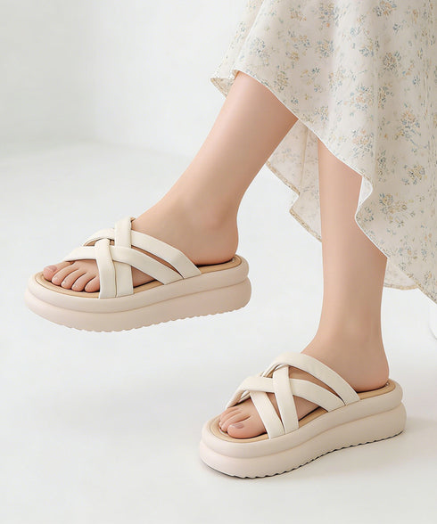 厚底サンダル クロスサンダル 美脚 夏 レディース スリッパサンダル サマーサンダル かかとなし 韓国ファッション 疲れない 歩きやすい カジュアル 99DLXY-001