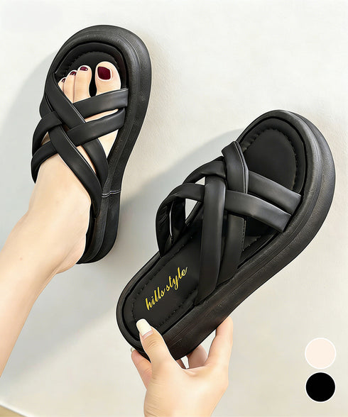 厚底サンダル クロスサンダル 美脚 夏 レディース スリッパサンダル サマーサンダル かかとなし 韓国ファッション 疲れない 歩きやすい カジュアル 99DLXY-001