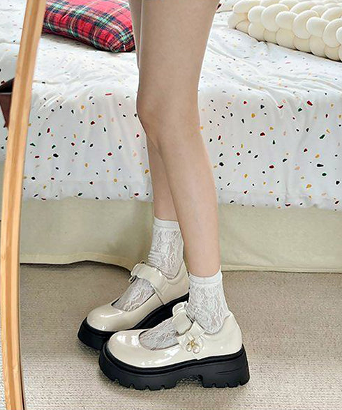 厚底ローファー レディース韓国風 美脚靴 レディース チャンキーヒール ストラップ リボン パール付き 厚底パンプス オルチャン 大人可愛い おしゃれクラシック 99DLXY-004