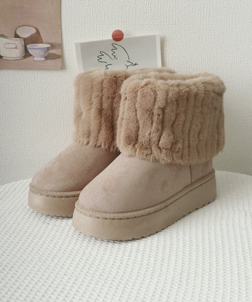 ムートンブーツ 厚底 裏起毛ブーツ 冬靴 レディース ショートブーツ あったか カジュアル 美脚 フラットヒール もこもこ おしゃれ 大人可愛い 通学 疲れない靴 99DSJF-001