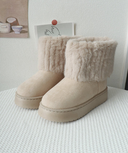 ムートンブーツ 厚底 裏起毛ブーツ 冬靴 レディース ショートブーツ あったか カジュアル 美脚 フラットヒール もこもこ おしゃれ 大人可愛い 通学 疲れない靴 99DSJF-001