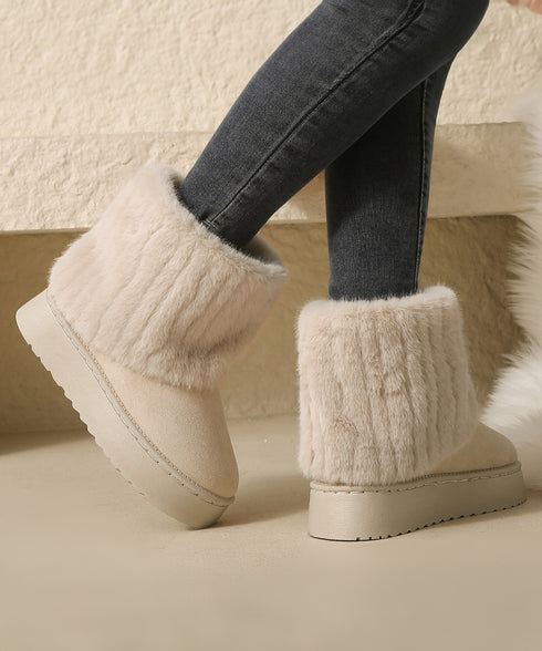ムートンブーツ 厚底 裏起毛ブーツ 冬靴 レディース ショートブーツ あったか カジュアル 美脚 フラットヒール もこもこ おしゃれ 大人可愛い 通学 疲れない靴 99DSJF-001