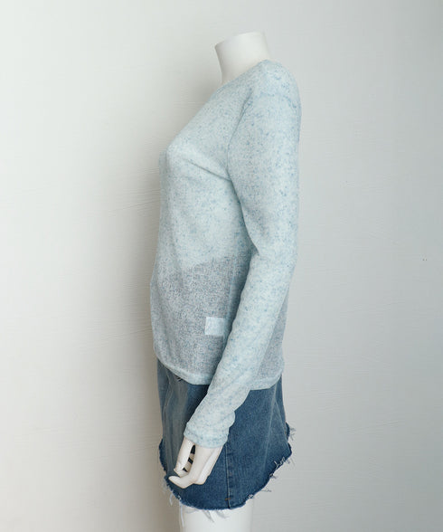 長袖Tシャツ レディース 無地 透け シアーTシャツ ロングTシャツ 薄手 クルーネック お洒落 大人 オルチャン カジュアル フェミニン 通勤 春秋 99EZFZ-008