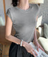 半袖Tシャツ クロップド丈 丸首 夏服 レディース ショート丈 無地トップス セクシーへそ出し 韓国風 フィット シンプル 大人可愛い カジュアル プルオーバー 99EZFZ-010