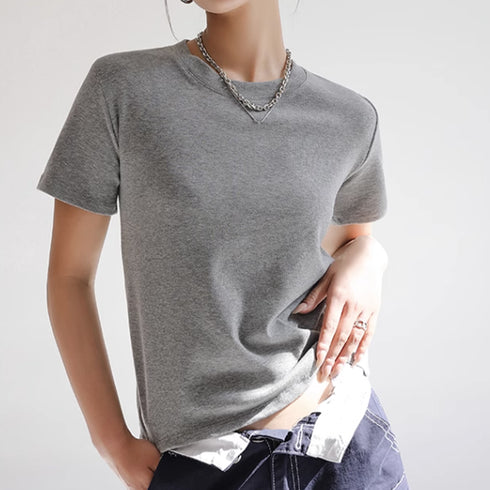 無地Tシャツ 半袖 レディース 8色 クルーネック 大人 カジュアル カットソー オシャレ 着やせ 韓国 細見え 通勤通学 肌触り良い 柔らかい 99FSFS-004