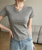 無地Tシャツ レディース Vネック 夏 フィットtシャツ 半袖トップス カットソー ベーシック 着やせ きれいめ 大人 オルチャン シンプル細見え 着回し 99FSFS-010