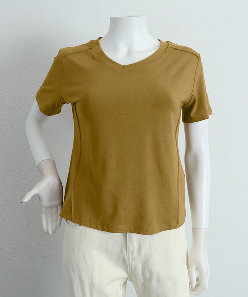 無地Tシャツ レディース Vネック 夏 フィットtシャツ 半袖トップス カットソー ベーシック 着やせ きれいめ 大人 オルチャン シンプル細見え 着回し 99FSFS-010