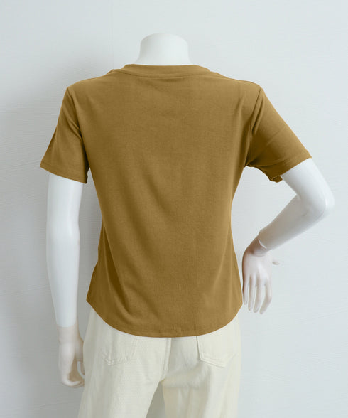 無地Tシャツ レディース Vネック 夏 フィットtシャツ 半袖トップス カットソー ベーシック 着やせ きれいめ 大人 オルチャン シンプル細見え 着回し 99FSFS-010