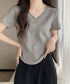 無地Tシャツ レディース Vネック 夏 フィットtシャツ 半袖トップス カットソー ベーシック 着やせ きれいめ 大人 オルチャン シンプル細見え 着回し 99FSFS-010