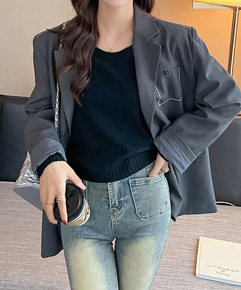 ニットトップス ラウンドネック 春秋冬 レディース ニットインナー ニットカットソー 無地 長袖 大人 着やせ きれいめ オフィスカジュアル 通勤 OL 99FYS-001