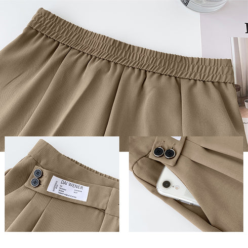 ワイドパンツ アシンメトリー 英字ロゴ レディース セミワイドパンツ ロングパンツ ストレートパンツ ハイウエスト おしゃれ美脚 カジュアル 着やせ 大人お洒落 99FZFZ-018