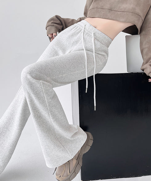 フレアパンツ レディース 美脚 脚長 スウェットパンツ ハイウエスト ストレートパンツ 着やせ ウエストゴム オシャレ カジュアル お洒落 99FZFZ-031