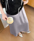 サテンスカート ロングスカート 無地 レディース 体型カバー ゆったり ハイウエスト 脚長 シンプル お洒落 オルチャン 大人 可愛い きれいめ 99FZFZ-034