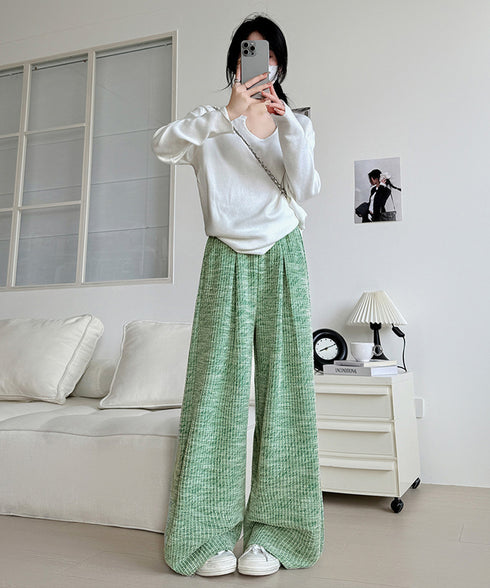 ワイドパンツ レディース ハイウエスト ウエストゴム 美脚 脚長 ベーシック 着やせ ゆったり リラックス ストリート カジュアル 動きやすい 99FZFZ-035