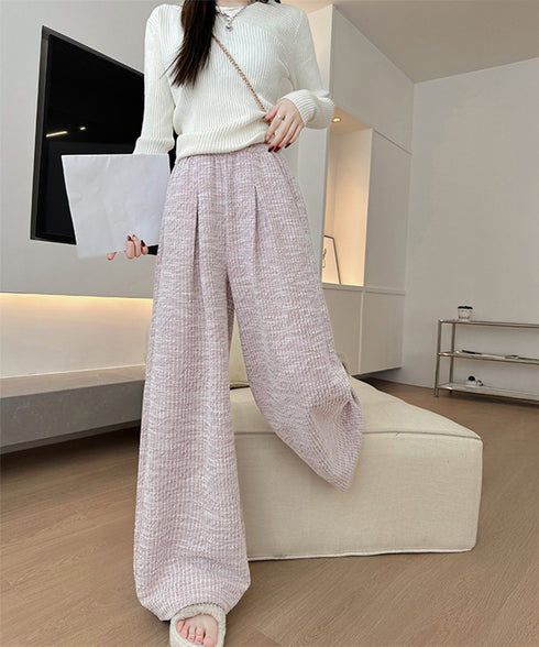 ワイドパンツ レディース ハイウエスト ウエストゴム 美脚 脚長 ベーシック 着やせ ゆったり リラックス ストリート カジュアル 動きやすい 99FZFZ-035