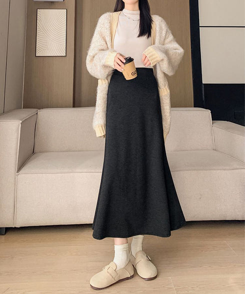 フレアスカート レディース 美脚脚長 ボトムス ロングスカート 無地スカート ウエストゴム ハイウエスト 着やせ おしゃれ きれいめ オフィス 99FZFZ-037