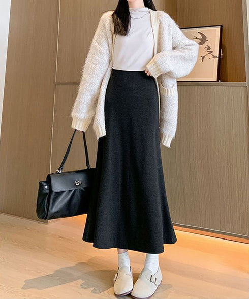 フレアスカート レディース 美脚脚長 ボトムス ロングスカート 無地スカート ウエストゴム ハイウエスト 着やせ おしゃれ きれいめ オフィス 99FZFZ-037