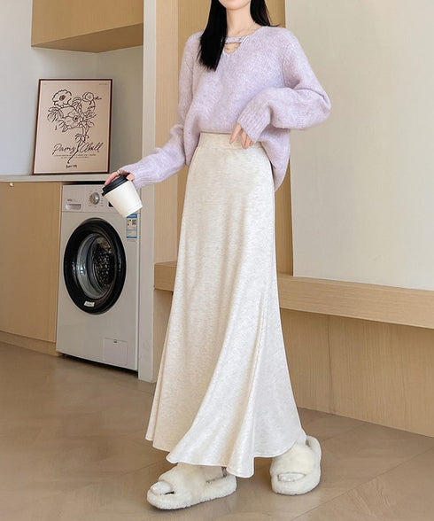 フレアスカート レディース 美脚脚長 ボトムス ロングスカート 無地スカート ウエストゴム ハイウエスト 着やせ おしゃれ きれいめ オフィス 99FZFZ-037