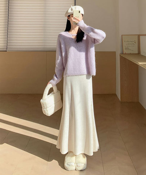 フレアスカート レディース 美脚脚長 ボトムス ロングスカート 無地スカート ウエストゴム ハイウエスト 着やせ おしゃれ きれいめ オフィス 99FZFZ-037