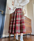 フレアスカート Aライン チェック柄秋冬 レディーススカート ハイウエスト 細見え 大人可愛い きれいめ フェミニン カジュアル クラシック 通勤 デート レトロ 99FZFZ-042