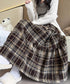 フレアスカート Aライン チェック柄秋冬 レディーススカート ハイウエスト 細見え 大人可愛い きれいめ フェミニン カジュアル クラシック 通勤 デート レトロ 99FZFZ-042