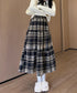 フレアスカート Aライン チェック柄秋冬 レディーススカート ハイウエスト 細見え 大人可愛い きれいめ フェミニン カジュアル クラシック 通勤 デート レトロ 99FZFZ-042