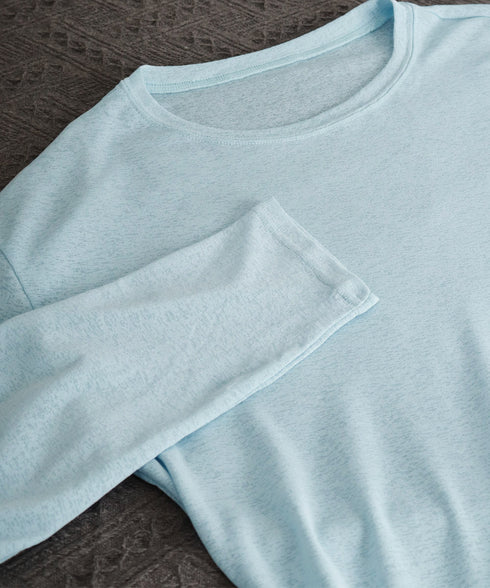 Tシャツ アシメデザイン 長袖 透け感夏 レディーストップス カットソー プルオーバー クルーネック 変形 アシンメトリー 薄手大人女子 可愛い フェミニン 黒白 99FZFZ-043